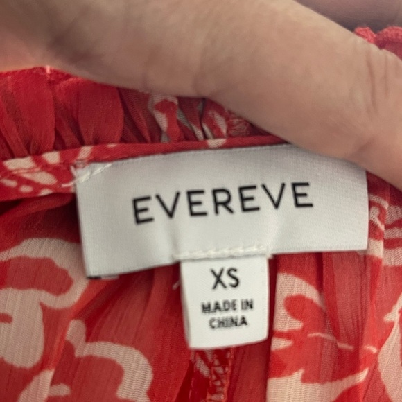 Evereve Floral Sheer Coral Blouse Size XS - Picture 3 of 3